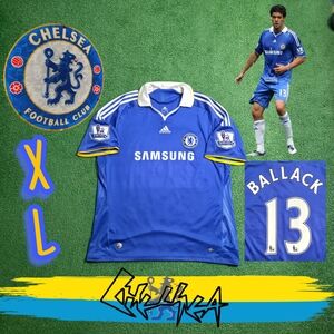 Adidas Chelsea FC Michael Ballack #13 2008/2009 Home Blue Jersey EPL Patches XL